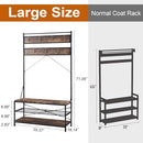 HOMBAZAAR COAT RACK 3 IN 1 HALL TREE, BROWN EZ301HT-3BN - Like New