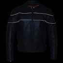 Milwaukee Leather Men's 'Reape' Black LKM1785 Leather Side Stretch Jacket - Brand New