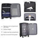 Hanke Expandable Softside Carry Luggage, Rolling Suitcase Spinner Wheels-Black - Brand New