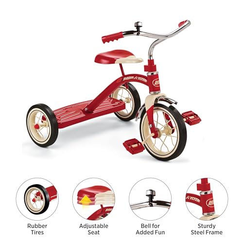 RADIO FLYER CLASSIC 10 INCH TODDLER TRICYCLE RUBBER TIRES STEEL FRAME - RED - Like New