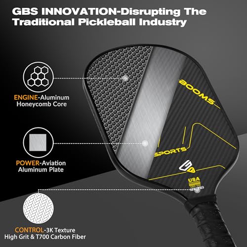 GENTLE BOOMS SPORTS GBS PICKLEBALL PADDLE 3K RAW T700 CARBON FIBER 14MM - Like New