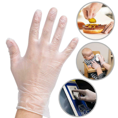 WALLY PLASTIC PREMIUS DISPOSABLE VINYL GLOVES, 100 COUNT, XL - CLEAR - Brand New