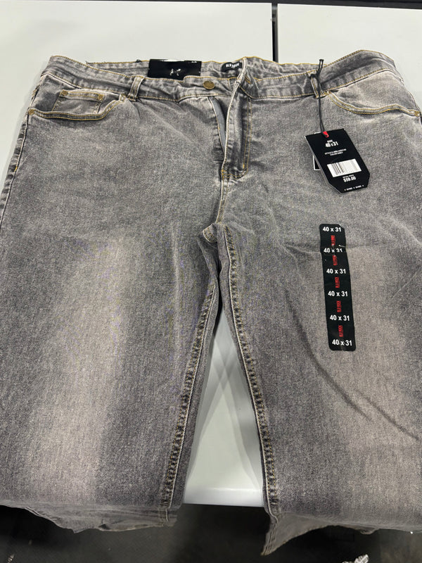 BLU ROCK MEN'S FLEX STRETCH SLIM FIT STRAIGHT JEANS SIZE: MEN 40X31 - DARK GRAY - Brand New