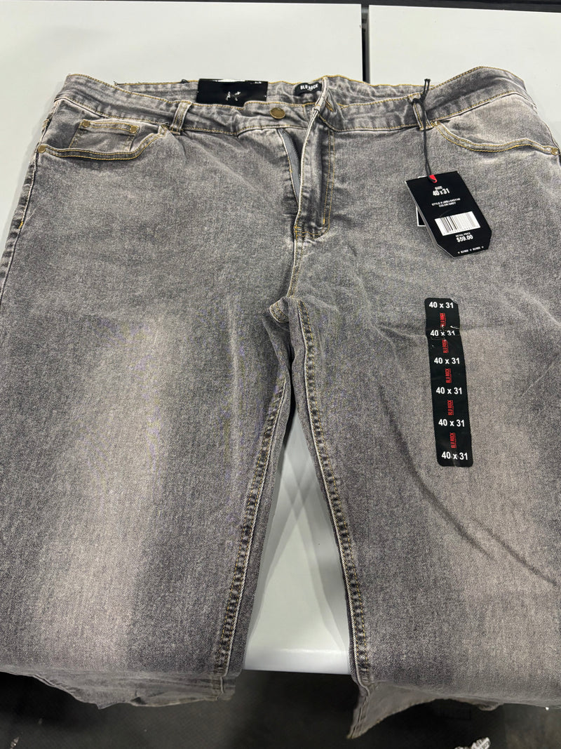 BLU ROCK MEN'S FLEX STRETCH SLIM FIT STRAIGHT JEANS SIZE: MEN 40X31 - DARK GRAY - Brand New