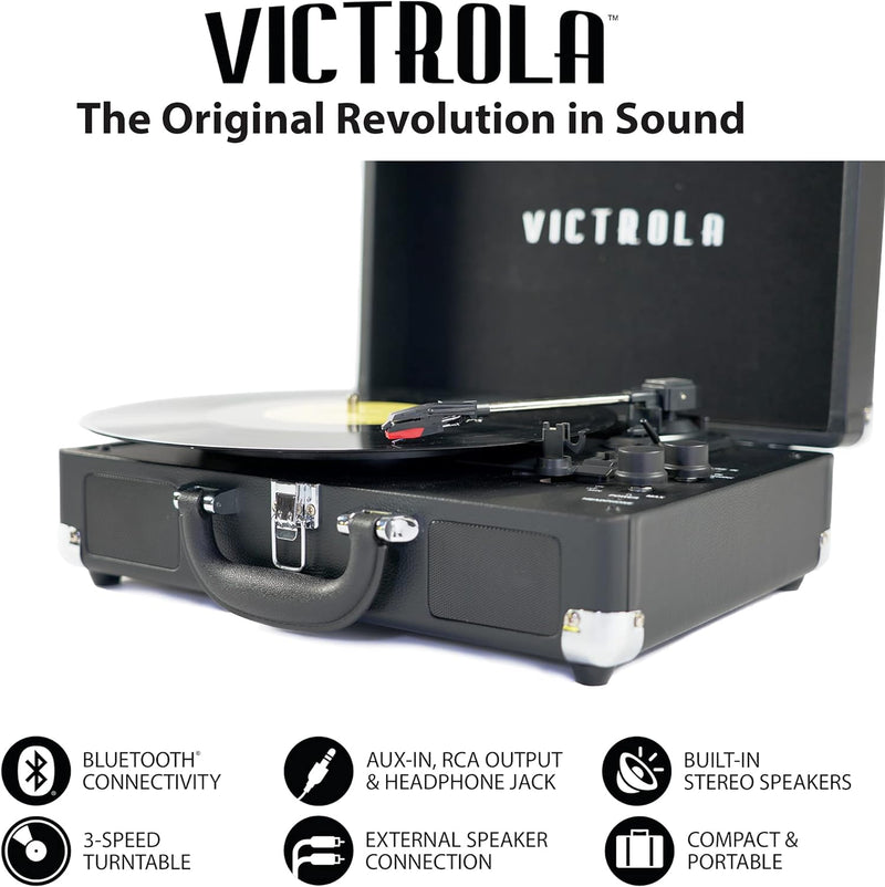 Victrola - Bluetooth Stereo Turntable VSC-550BT-BK - Black Like New