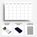 Large Dry Erase Laminated Wall Calendar 24” Inch by 36” Inch Size - Brand New