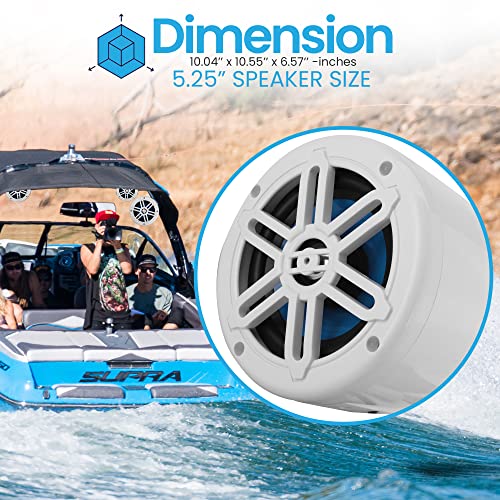 PYLEUSA 5.25” WATERPROOF OFF-ROAD SPEAKERS - 180W 2-WAY MARINE WOOFER - WHITE - Like New