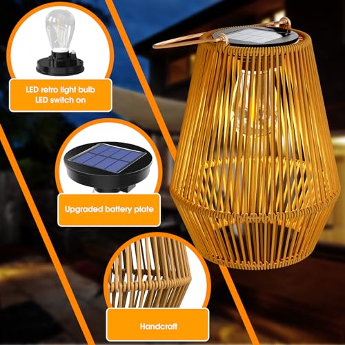 KAGOLING SOLAR LANTERNS OUTDOOR WATERPROOF HANGING SOLAR LIGHTS - WOD - Like New