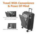 AMAZON BASICS CARRY ON LUGGAGE SOFTSIDE SUITCASE 8 SPINNER WHEELS 17" - BLACK - Brand New