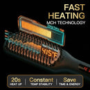 MEGAWISE PRO CERAMIC IONIC HAIR STRAIGHTENER BRUSH HOME SALON 1025 - BLACK - Like New