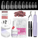 SAVILAND Almond Gel Nail Kit U V lamp 500PCS Almond Nail Tips - Light Brown - Brand New
