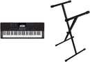 Casio CT-X700 61-Key Keyboard + OnStage KS7190 Classic Single-X Keyboard Stand - Like New