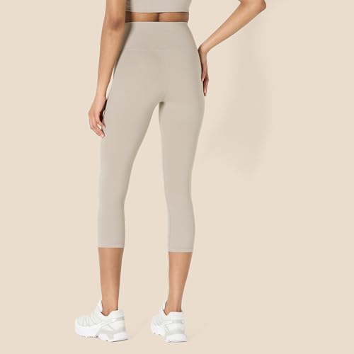 AMAZON ESSENTIALS WOMEN'S ACTIVE FORMFLEX HIGH WAIST 19" CAPRI LEGGINGS -S TAUPE - Brand New