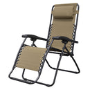 CARAVAN SPORTS ZERO GRAVITY OUTDOOR FOLDING PATIO LOUNGE CHAIR - BEIGE - Like New