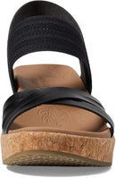 119536 Skechers Women's BRYSTOL - NIGHT SKIES heel sandal BLACK SIZE 10 - Like New