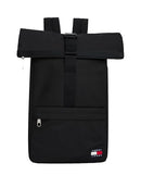 TOMMY JEANS MENS DAILY ROLLTOP BACKPACK, ONE SIZE, AM13727-001 - BLACK - Brand New