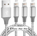 iPhone Charger 10FT Nylon Cable 3Pack BKAYPCABLE-A06 - Grey/White - Like New