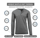 BLUE ICE MENS CHARCOAL LONG SLEEVE STRETCH HENLEY SHIRT SIZE: MEN S - CHARCOAL - Brand New
