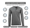BLUE ICE MENS CHARCOAL LONG SLEEVE STRETCH HENLEY SHIRT SIZE: MEN S - CHARCOAL - Brand New