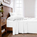 KATHY IRELAND LYOCELL & LINEN BLEND 4-PIECE SHEET SET, SIZE FULL - WHITE - Brand New