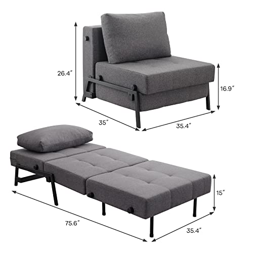 VONANDA SOFA COUCH WITH HIDDEN LEGS - DARK GRAY - Like New