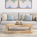 PLANK+BEAM MODERN RECTANGULAR COFFEE TABLE WITH SHELF (2700517000-150 - BLONDE) - Like New