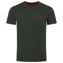 PACIFIC POLO CLUB MEN'S 100% COTTON CREW NECK, SIZE: MEN L - BLACK WITH RED LOGO - Brand New