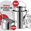 PIPOPA 30QT TURKEY & 10QT FISH FRYER SET STAINLESS STEEL 300F-003-SS - Like New