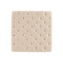 Linon Isabelle Square Upholstered Ottoman Black Legs Natural Beige Fabric - Brand New