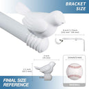 B01DFKN9DG 3/4" Cute Decorative Bird Adjustable Curtain Rod Set 28-48" - White - Brand New