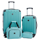 Travelers Club Midtown Hardside 4-Piece Luggage Travel Set, Emerald - Like New