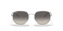 RAY-BAN SQUARE SUNGLASSES - SHINY SILVER FRAME, GRAY GRADIENT LENSES - Like New