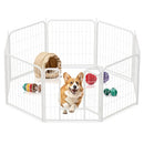 Dog Playpen 24 Inch 8 Panels Heavy Duty Metal Pet Playpen Indoor Outdoor - White - Brand New
