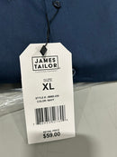 JAMES TAYLOR SHORT SLEEVE DRESS BUTTON DOWN SHIRT - SIZE: MEN XL - NAVY - Brand New