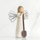 WILLOW TREE ANGEL OF THE GARDEN HAND-PAINTED ANGEL FIGURINE WHITE/TAN/BROWN - Like New