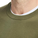 44S6S024 By Saks Fifth Avenue Olive Men's Size XL Jersey Stitch Crewneck Sweater - Brand New
