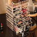 Cq 4 Pack Clear Makeup Organizer Countertop Stackable 12 Drawers B08ZJ5V8S9 - Like New