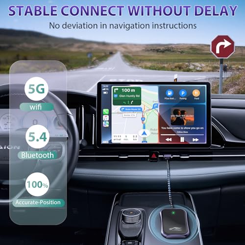TKASIO WIRELESS CARPLAY ADAPTER 2024 UPGRADE CONVERTS WIRED WIRELESS - BLACK - Like New