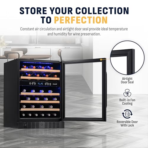 NewAir 24" Wine Cooler 46 Bottle Dual Zone Wine Refrigerator - Scratch & Dent