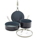 GREENPAN VALENCIA PRO HARD ANODIZED CERAMIC NON-STICK COATING 4-PIECE PAN - GRAY - Like New