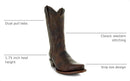 Soto Boots Women's Cheyenne Leather Snipped Toe Cowgirl Brown, 9.5 - Like New
