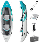 BESTWAY HYDROFORCE 2 RAPID ELITE INFLATABLE KAYAK 65142E- GREY/LIGHT BLUE Like New