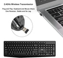 Wireless Keyboard and Mouse Combo, Spill Resistant, B09CY4Y1QK - Black - Like New