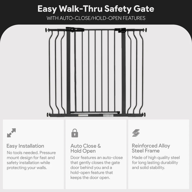 BALANCEFROM WALK THRU SAFETY GATE FOR BABY PETS DOORWAYS, STAIRWAY - GRAPHITE - Brand New
