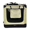 AMAZON BASICS FOLDING PORTABLE SOFT PET DOG CARRIER KENNEL 36 X 24 X 24 - KHAKI - Like New