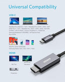 ANKER USB C TO HDMI CABLE FOR HOME OFFICE 6FT, USB C TO HDMI CABLE - GRAY - Brand New
