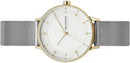 SKAGEN DENMARK SKAGEN WOMEN'S RIIS THREE-HAND 36MM STAINLESS STEEL - SILVER/GOLD - Brand New
