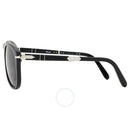 PERSOL MEN'S STEVE MCQUEEN AVIATOR - BLACK FRAME DARK GRAY LENSES, 54-21-140 3N - Like New