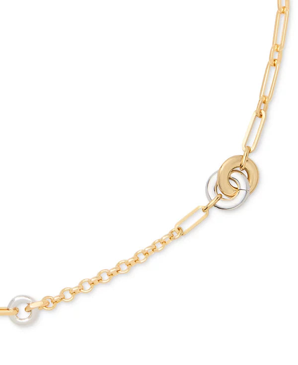 KATE SPADE TWO-TONE INTERLOCK MIXED CHAIN 38 - Brand New