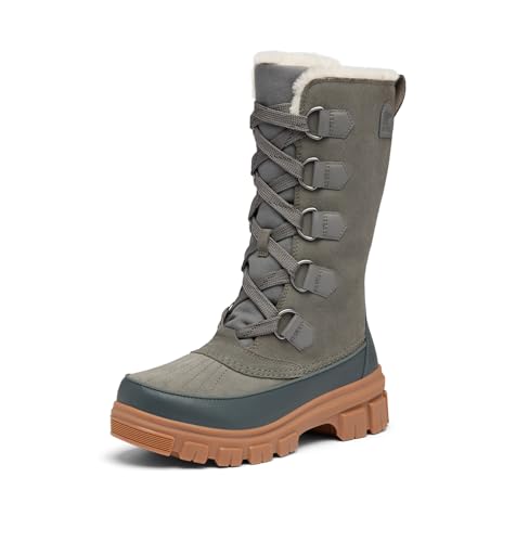 2082951052 SOREL WOMEN'S TIVOLI V TALL WATERPROOF BOOT SIZE 8.5 QUARRY/GRILL - Like New